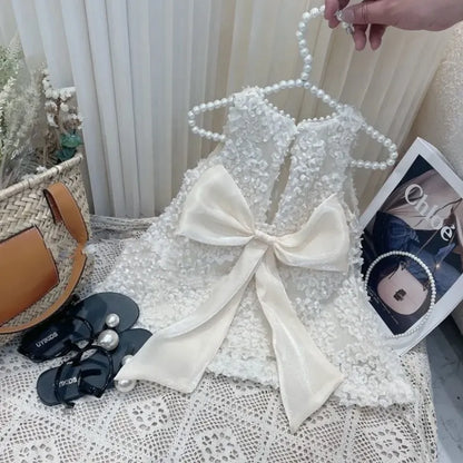 Fashion Girl Princess Floral Lace Dress Infant Toddler Vintage Vestido Sleeveless Party Wedding Birthday Baby Clothes 1-10Y