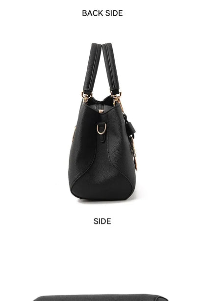 Fashion Solid Color With Bow One Shoulder Bag Portable Bandolera Casual Satchel Large Capacity Cross-body Handbag For Women