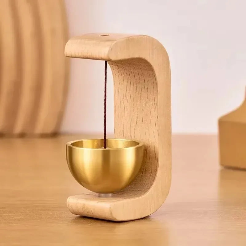 Creative Japanese Style Magnetic Wooden Door Bell Home Entrance Wind Chime Decoration Dopamine Walnut Copper Ornam Wind Chimes