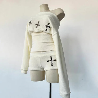 Chic Streetwear Punk Y2k Crop top Harajuku Graphic Print Cool Long sleeve Top Hip Hop Fashion Baby Tee Rock Goth Unique Top