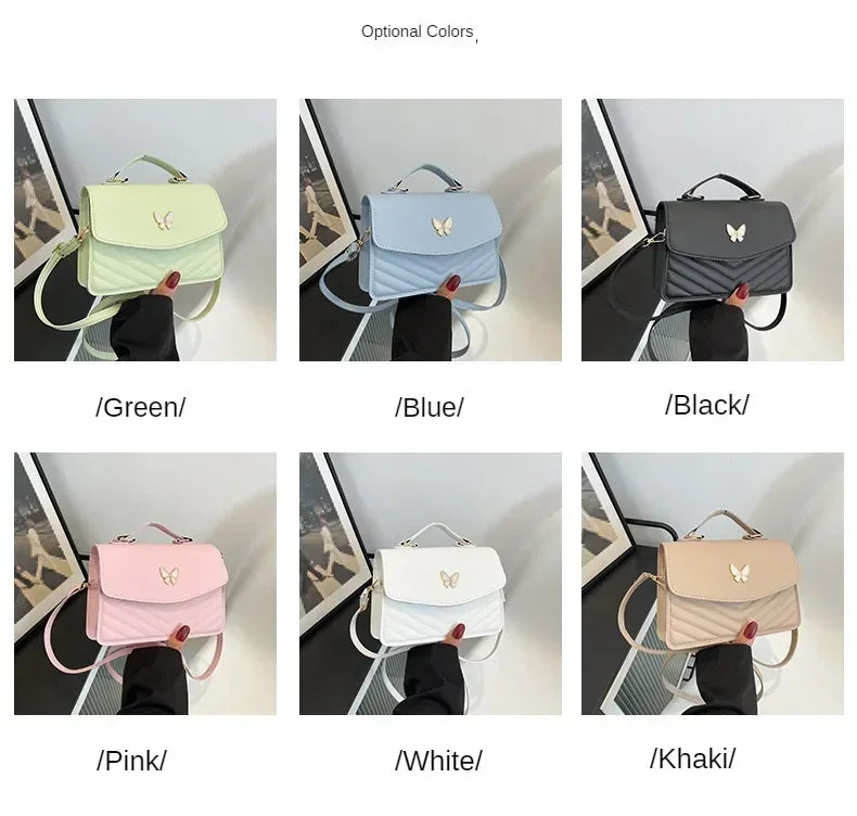 PU Versatile and Fashionable Portable Small Square Bag Single Shoulder Crossbody Bag Luxury Designer Handbag Bolsas De Mujer