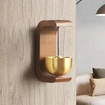 Creative Japanese Style Magnetic Wooden Door Bell Home Entrance Wind Chime Decoration Dopamine Walnut Copper Ornam Wind Chimes