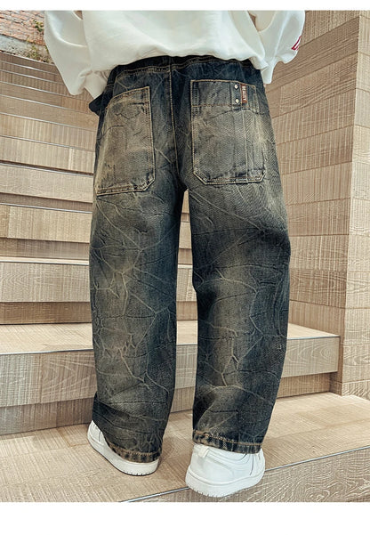 New Design Kids Stylish Jeans For Boys Fashion Street Trousers Children Trendy Denim Pants Age 5 6 7 8 9 10 11 12 13 14 Years