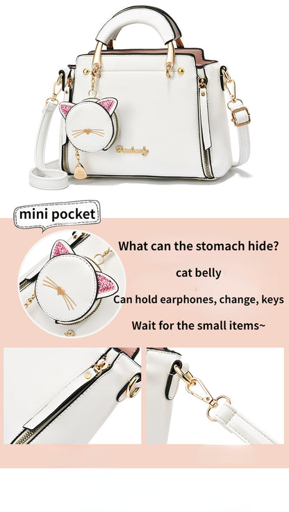 New Trendy Fashion Handbags Atmospheric All-match Ladies Shoulder Bag Messenger Bag Cat Coin Purse Headphone Bag 2023
