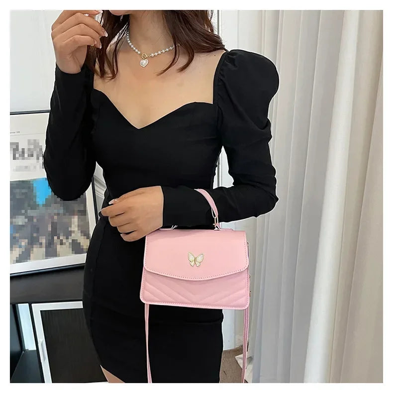 PU Versatile and Fashionable Portable Small Square Bag Single Shoulder Crossbody Bag Luxury Designer Handbag Bolsas De Mujer