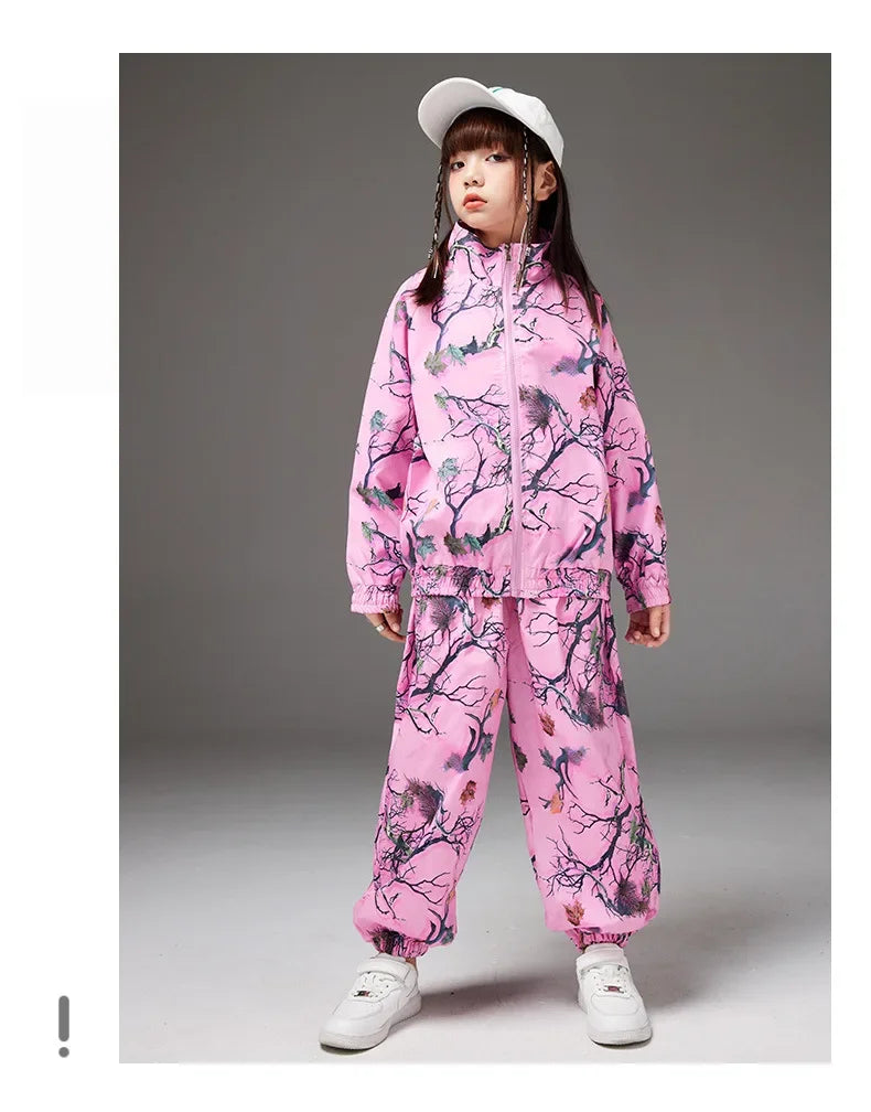 School Teens Boys Dance Performance Outfits Set Fashion Printing Group Catwalk Costumes 6 To 16 Years Girls Clothes Casual Suits
