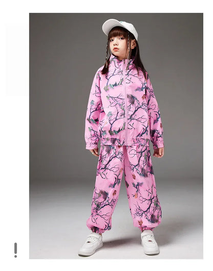 School Teens Boys Dance Performance Outfits Set Fashion Printing Group Catwalk Costumes 6 To 16 Years Girls Clothes Casual Suits