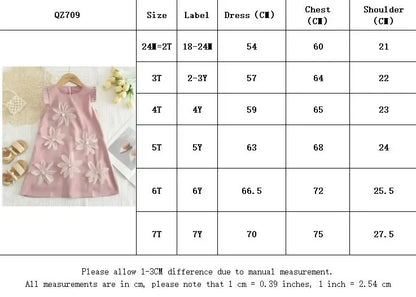 Bear Leader 2-7 Years Summer New 3D Flower Vest Dress Girl's Princess Dresses Baby Kids Clothing Wedding Party Elegent Clothes