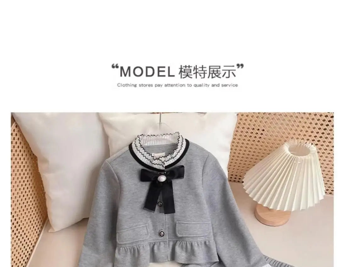 Teen Girls Clothing Sets Toddler Baby Girls Cotton Full Length Clothes Outfit Kids Suit Clothes Knit Coat + Pants Comfortable