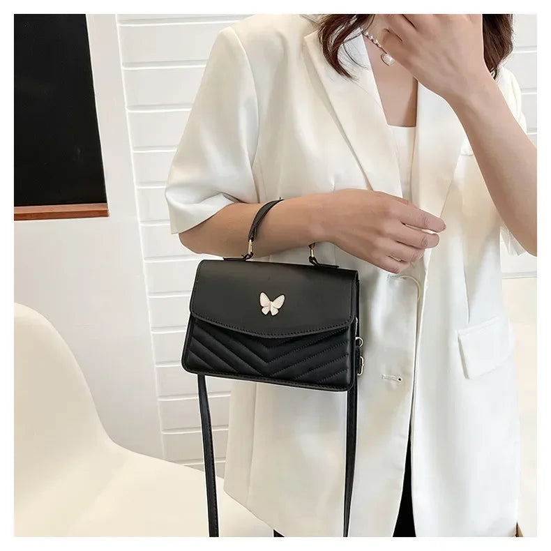 PU Versatile and Fashionable Portable Small Square Bag Single Shoulder Crossbody Bag Luxury Designer Handbag Bolsas De Mujer