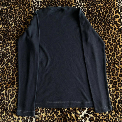 Y2K Grunge Cyber Mall Goth Thermal T-shirt Skulls Graphic Print Long Sleeve Pullovers Tops Women 90s Vintage Aesthetic Tees