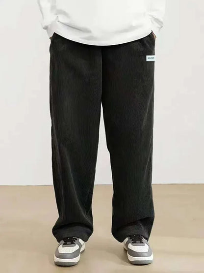 Men's corduroy loose European size hanging multi-functional casual straight leg pants, suitable for daily travel