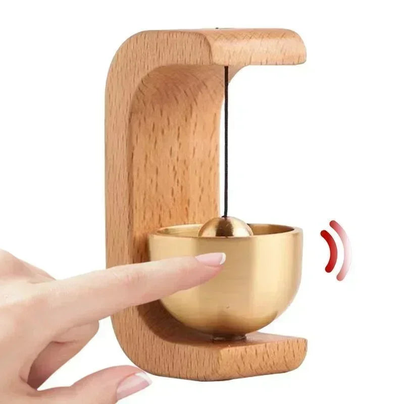Creative Japanese Style Magnetic Wooden Door Bell Home Entrance Wind Chime Decoration Dopamine Walnut Copper Ornam Wind Chimes