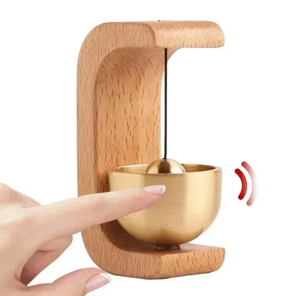 Creative Japanese Style Magnetic Wooden Door Bell Home Entrance Wind Chime Decoration Dopamine Walnut Copper Ornam Wind Chimes