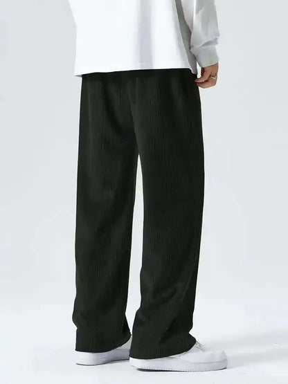 Men's corduroy loose European size hanging multi-functional casual straight leg pants, suitable for daily travel