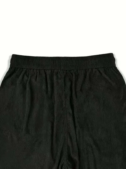 Men's corduroy loose European size hanging multi-functional casual straight leg pants, suitable for daily travel