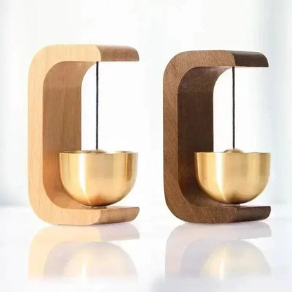 Creative Japanese Style Magnetic Wooden Door Bell Home Entrance Wind Chime Decoration Dopamine Walnut Copper Ornam Wind Chimes