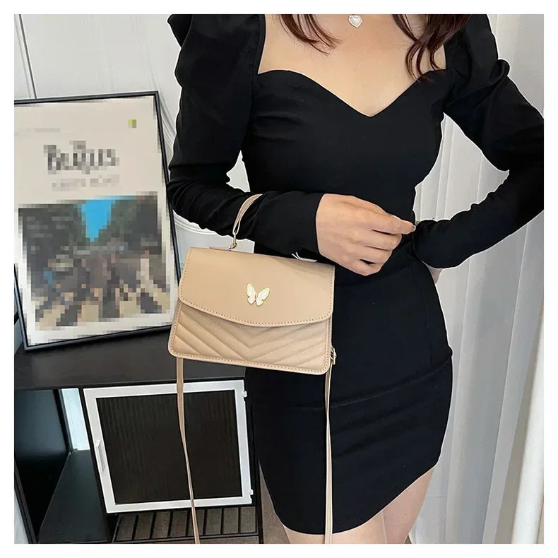 PU Versatile and Fashionable Portable Small Square Bag Single Shoulder Crossbody Bag Luxury Designer Handbag Bolsas De Mujer