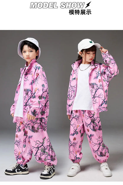 Chinese Style Children's Performance Costume Boys Set Hip-Hop Street Dance National Trend Performance Outfit Girls Jazz Show Cos