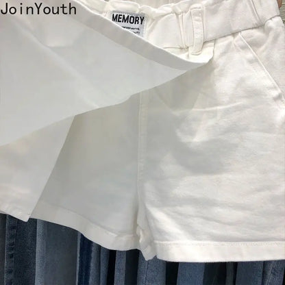 White Skirt Women High Waist Cotton Summer Jupe 2025 Faldas Mujer De Moda Fashion Casual Bodycon Mini Y2k Skirts Korean Saia