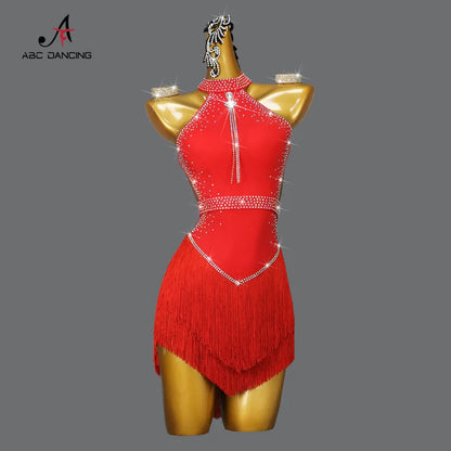 2025 Latin Dance Women Tassel Skirt Sexy New Adult Competition Evening Dress Female Clothes Sport Party Girl Line Suit Customize
