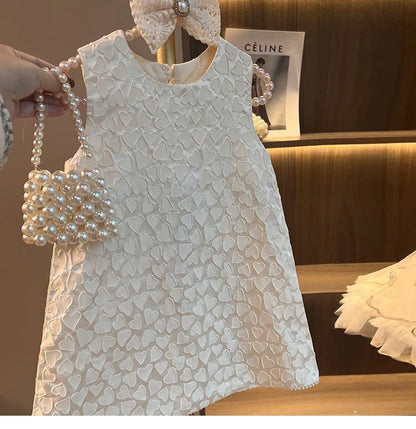 Princess Party Dress Toddler Baby Girls Classic Dresses Kids Heart Elegant Wedding Children Birthday Baptism Formal Clothing