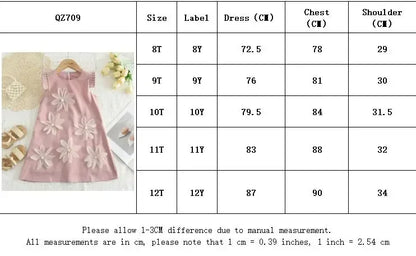 Bear Leader 2-7 Years Summer New 3D Flower Vest Dress Girl's Princess Dresses Baby Kids Clothing Wedding Party Elegent Clothes