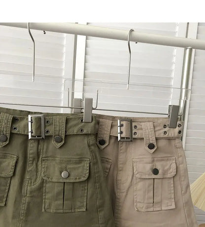 Cargo Mini Denim Skirts Women Multi Pockets Streetwear Personal Cool Teens Youth European Hipsters High Waisted Designer Skirt