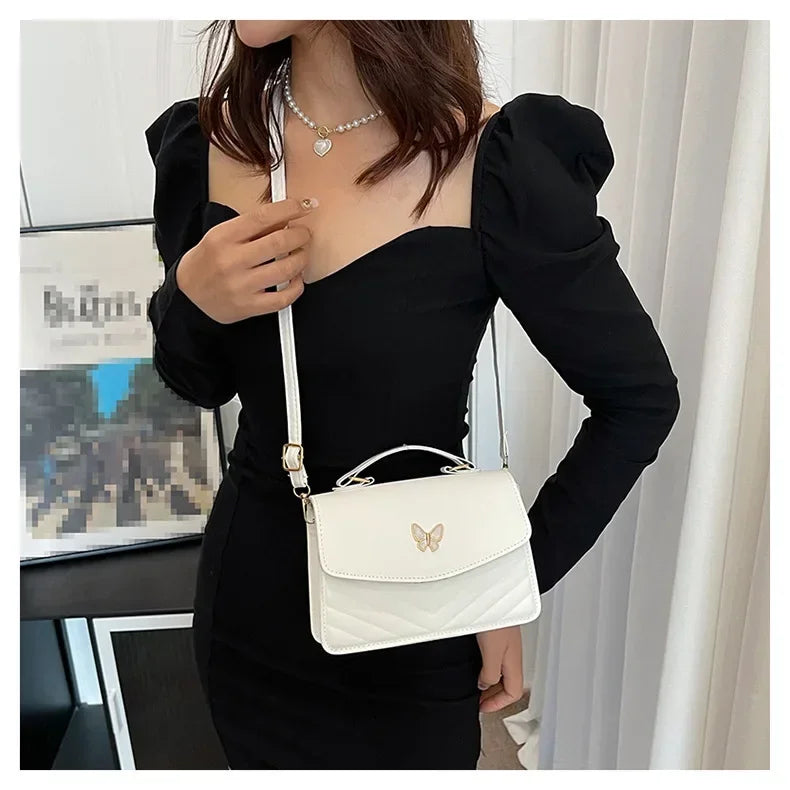 PU Versatile and Fashionable Portable Small Square Bag Single Shoulder Crossbody Bag Luxury Designer Handbag Bolsas De Mujer